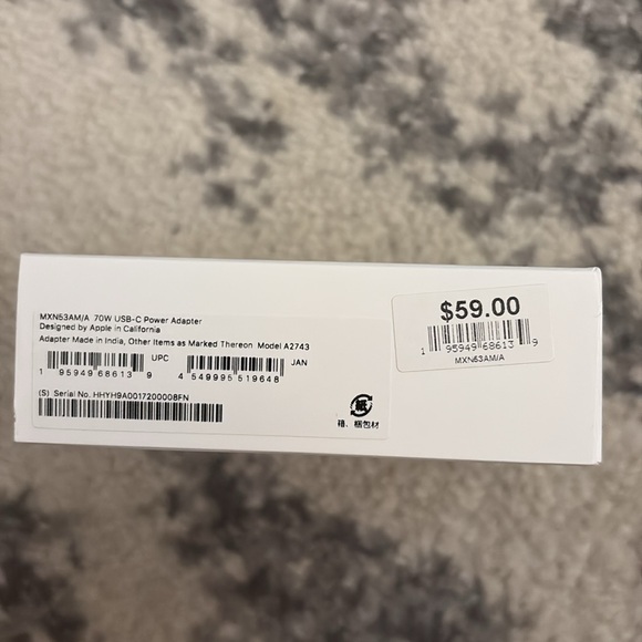 NIB Apple USB-C 70W Power Adapter - Picture 5 of 8